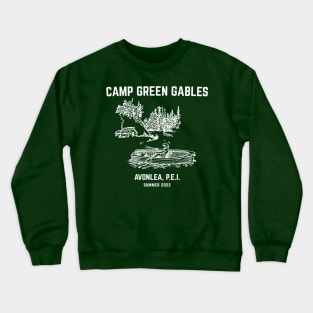 Camp Green Gables Girl in Boat Design Crewneck Sweatshirt